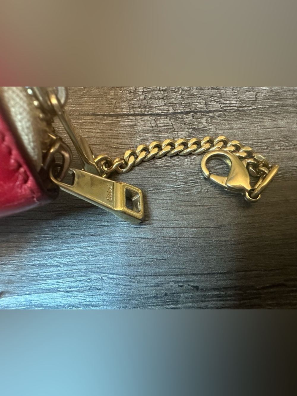 Chloé Red/Tan Baylee Long Zip Wallet - Picture 9 of 10
